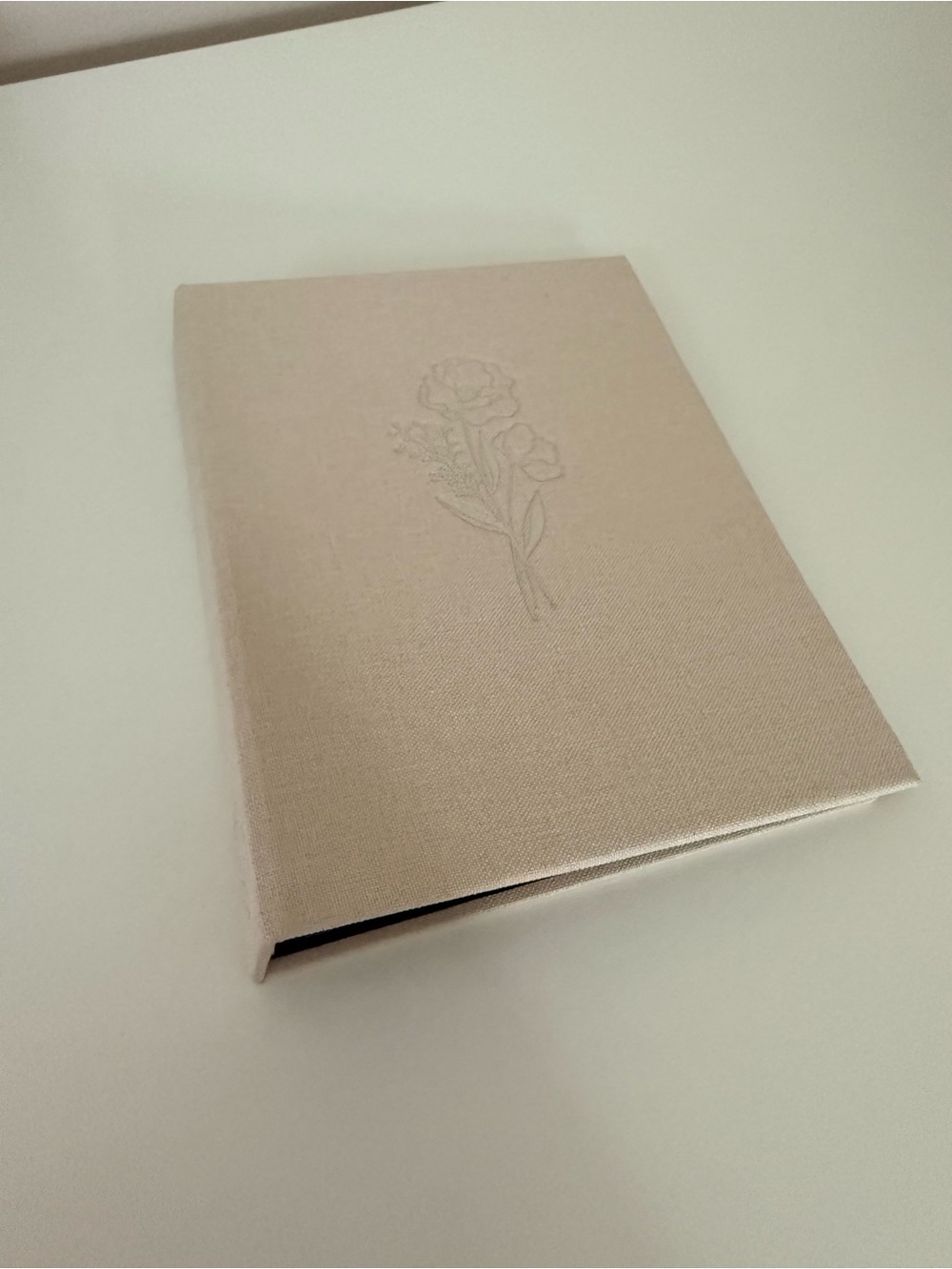Linen-Cover Floral Picture Book in Beige